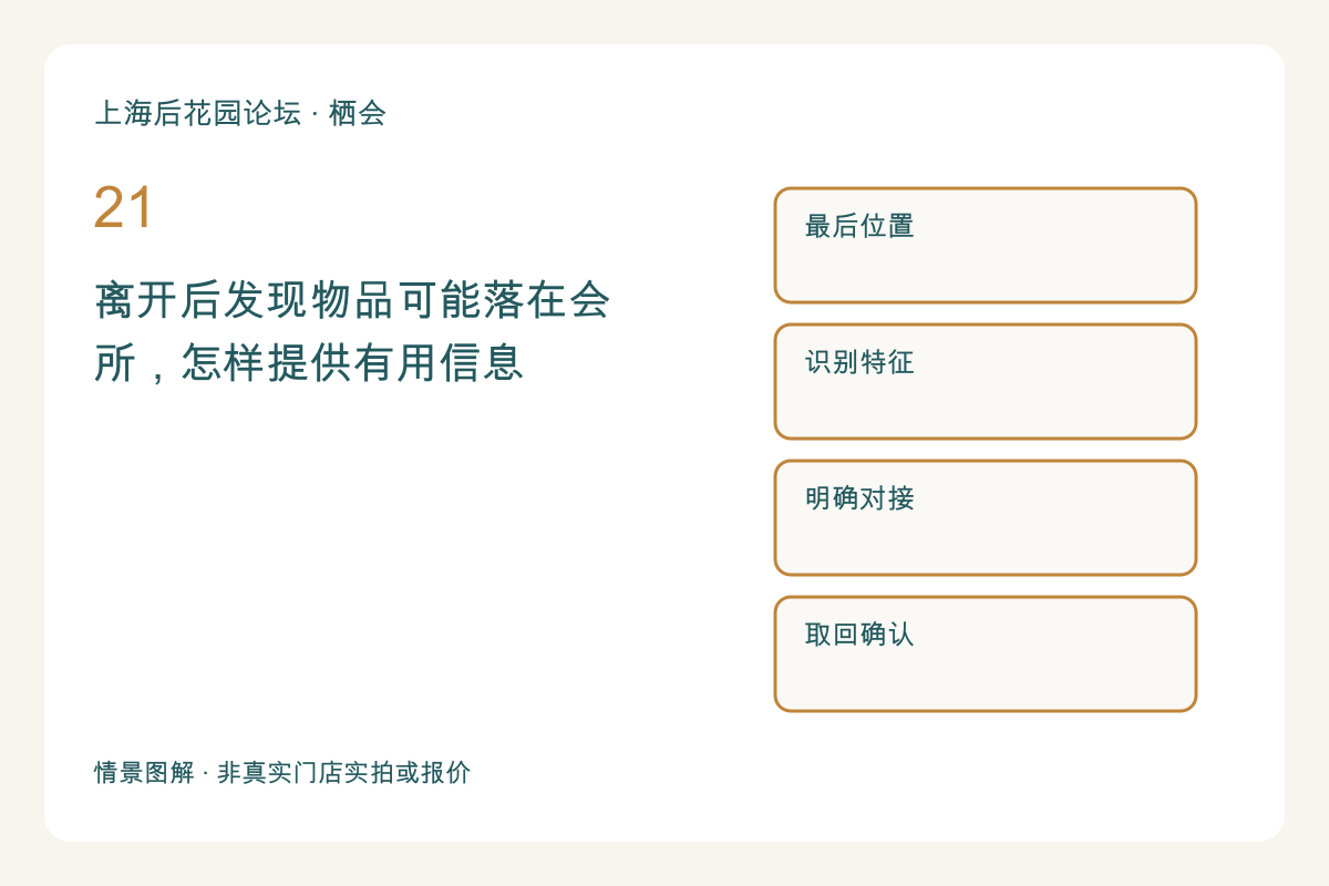 离开后发现物品可能落在会所，怎样提供有用信息主题图解