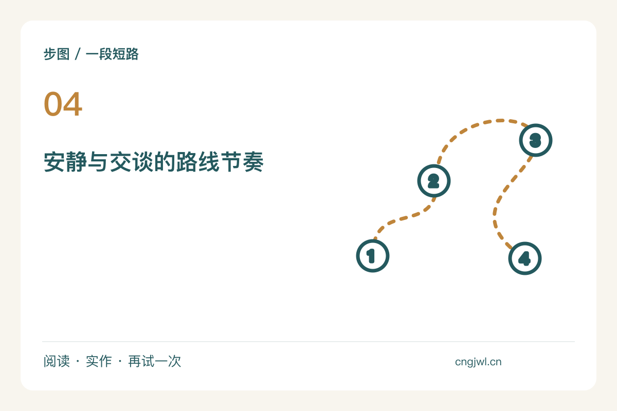 把一次散步分成安静段与交谈段,停留点随之改变主题图解